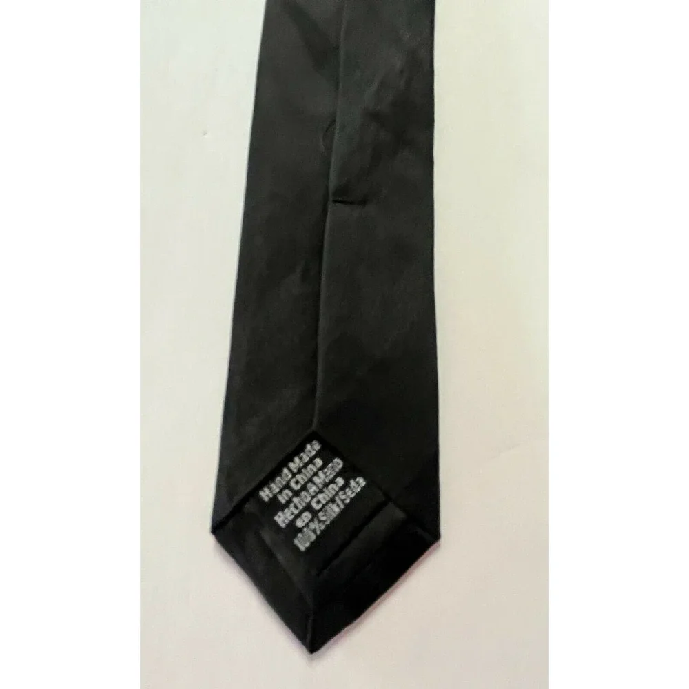 Mens Tie‎ Necktie Covington Accessory Black Tones Stripe Silk Stain Resistant